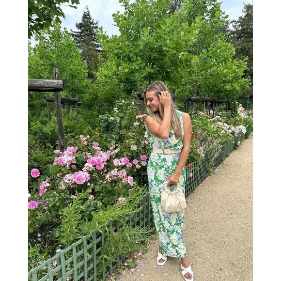 NWT ZARA Tropical Floral Print Belted Jumpsuit in Green WOMEN'S Small - Picture 3 of 9